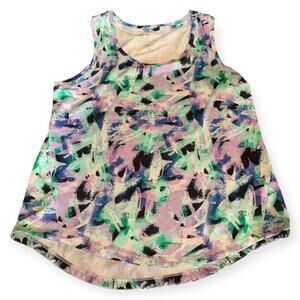 Member’s Mark Active Tank Top Women’s Medium Paint Dash Print Workout Shirt NWOT
